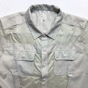 Epcot Jacket Men's 2XL Gray Spaceship Earth Lightweight Snap Button Pockets